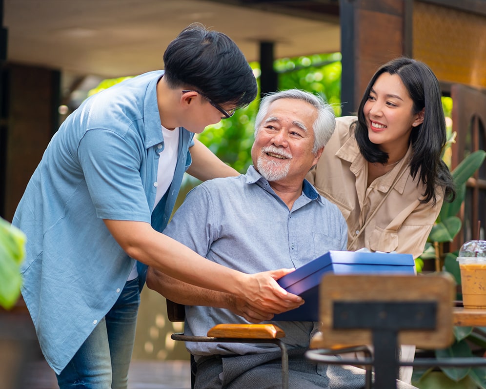 youth persons with an elderly