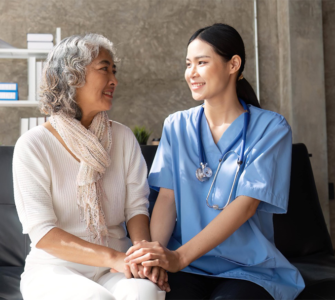 a nurse and her patient with good companionship